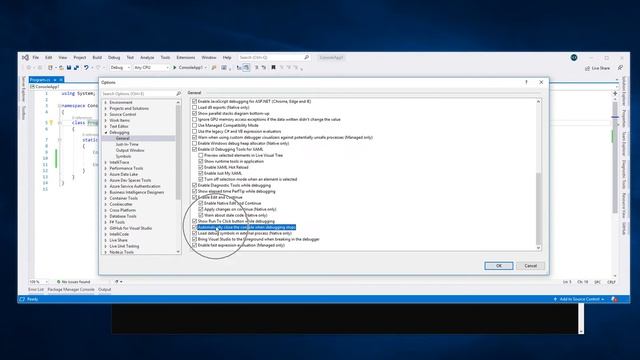 autoclose then console when debugging stops / автоматическое закрытие консоли смотреть онлайн