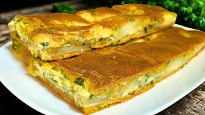 ЗАЛИВНОЙ ПИРОГ с КАРТОШКОЙ на кефире. БЕЗ ДРОЖЖЕЙ и Замеса Теста!