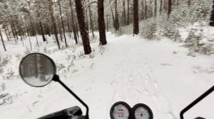 Покатушка по снежному лесу на мопеде Кольт (Colt)  ASMR , POV