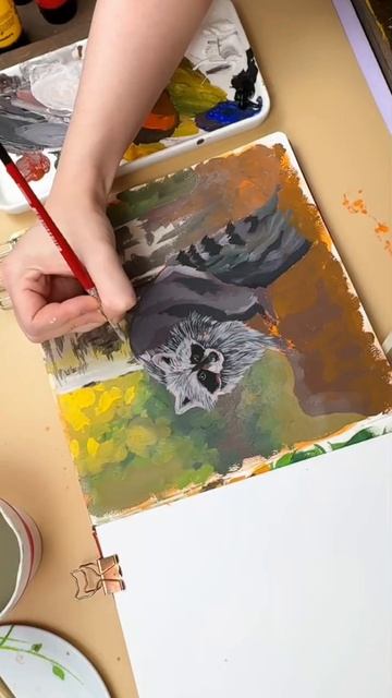 🍁 Хорошая новость: вышел новый открытый урок в творческом клубе Dari Art!Рисуем енота акрилом смотреть онлайн
