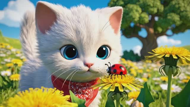 Котёнок Пушок : Мультик для Маленьких! Короткий мультфильм для детей. смотреть онлайн