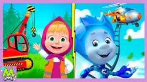 Маша и Медведь против Фиксиков.Строим и Чиним в Мультяшных Играх.Кто Круче