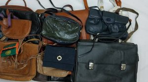 40396 ПРОДАН Сумки винтаж кожаные, 5пак, borse 1/2, секонд (vintage/extra) оптом