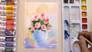 Мастер-класс для начинающих по рисованию акварелью цветов в вазе