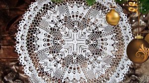 САЛФЕТКА "СНЕЖНАЯ КОРОЛЕВА" КРЮЧКОМ. ЧАСТЬ 8