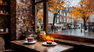 Тёплый дождливый день в уютной осенней кофейне 🍂☕