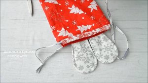 Вы удивитесь, а уши точно торчат. Шью из любых лоскутов упаковку новогоднего подарка. Мастер класс.