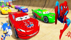 ЧЕЛОВЕК-ПАУК Маккуин ПИКАЧУ испытание на рампе СУПЕР ГОНКИ СУПЕРГЕРОЯМИ грузовик Дисней МИСС Фриттер