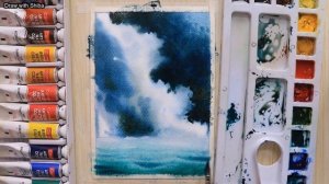 Мастер-класс пошаговый по рисованию акварелью: драматичный пейзаж с дождевыми облаками, легко