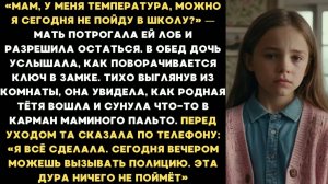 Мам, у меня температура, можно я не пойду в школу? — мать потрогала ей лоб и разрешила остаться...
