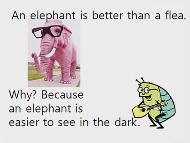 Comparative adjectives song - An elephant is bigger than a flea смотреть онлайн