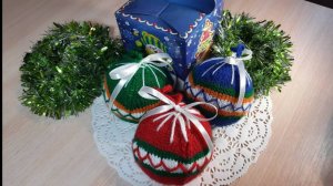 Новогодние шары  спицами