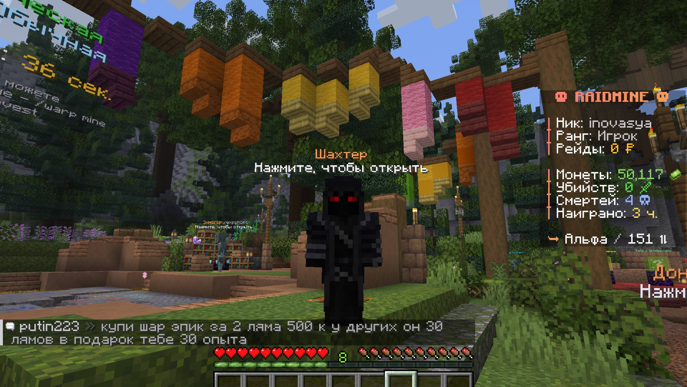 играю на сервере рейдмайн