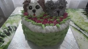 Торт КОРЗИНА с питомцами / Готовьте с любовью
