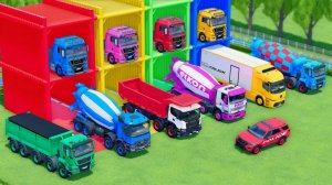 Катаемся на крутых разноцветных машинках и грузовиках из мультиков для детей №3