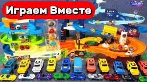 АСМР БОЛЬШАЯ ГОНОЧНАЯ ТРАССА С МАШИНКАМИ ДЛЯ ДЕТЕЙ 🚘 ИГРУШКИ МУЛЬТИКИ ДЕТЯМ