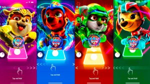 Мультики для Детей Щенячий Патруль Tiles Hop - Крепыш, Зума, Рокки, Либерти