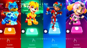 Мультики для Детей Щенячий Патруль Tiles Hop - Гончик, Маршалл, Райдер, Скай