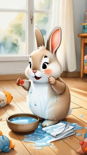 Потешки, "Зайчик начал умываться" для самых маленьких)