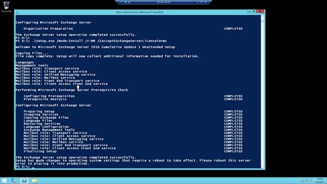 2. Демонстрация 1 Добавление и настройка кластера  Exchange Server 2016.