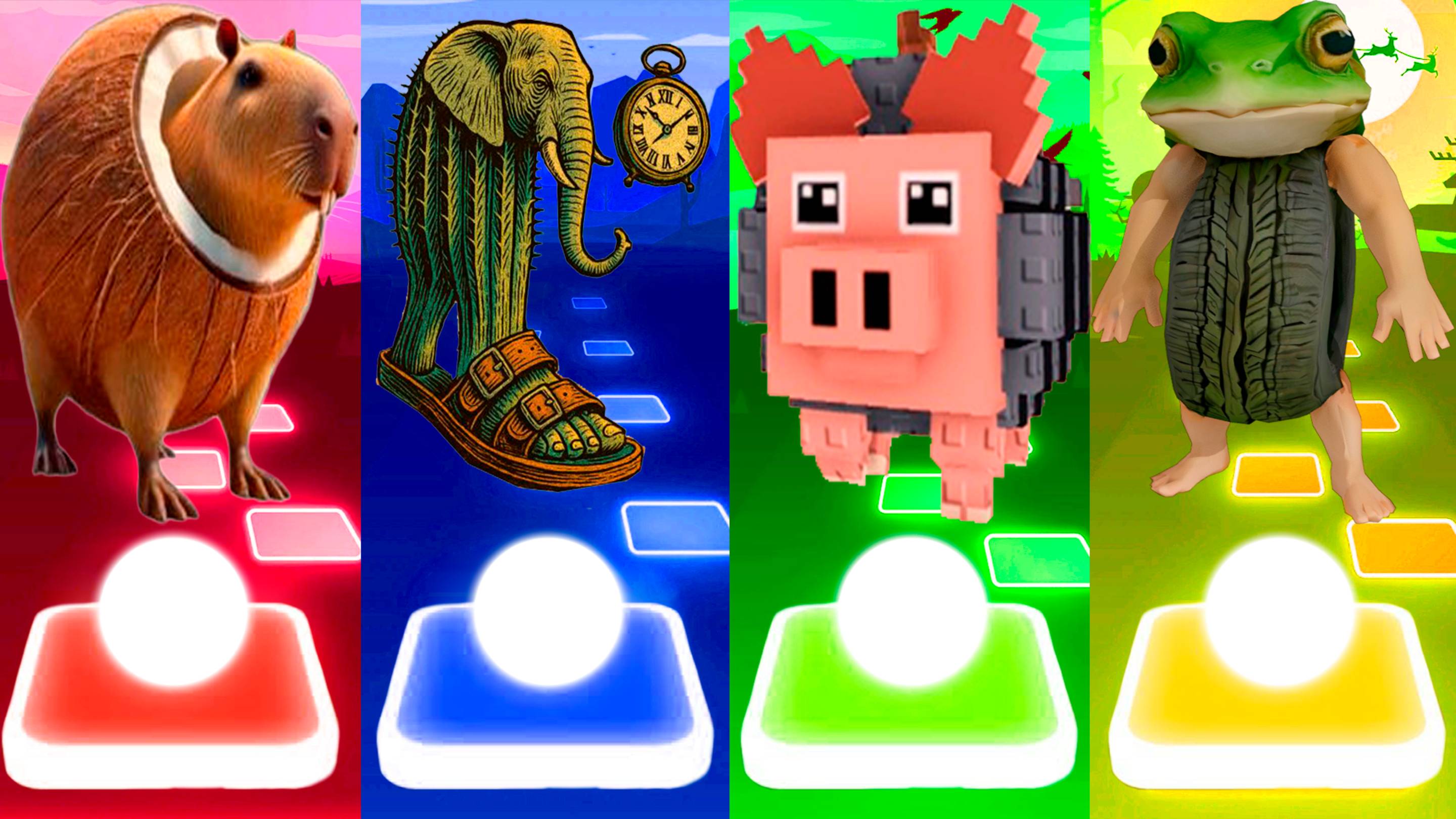 БУРБАЛОНИ ЛУЛИЛОЛИ 🆚 ЛИРИЛИ ЛАРИЛА 🆚 СВИНИНО БОРДИНО 🆚 БОНЕКА АМБАЛАБУ | Tiles Hop №278 смотреть онлайн