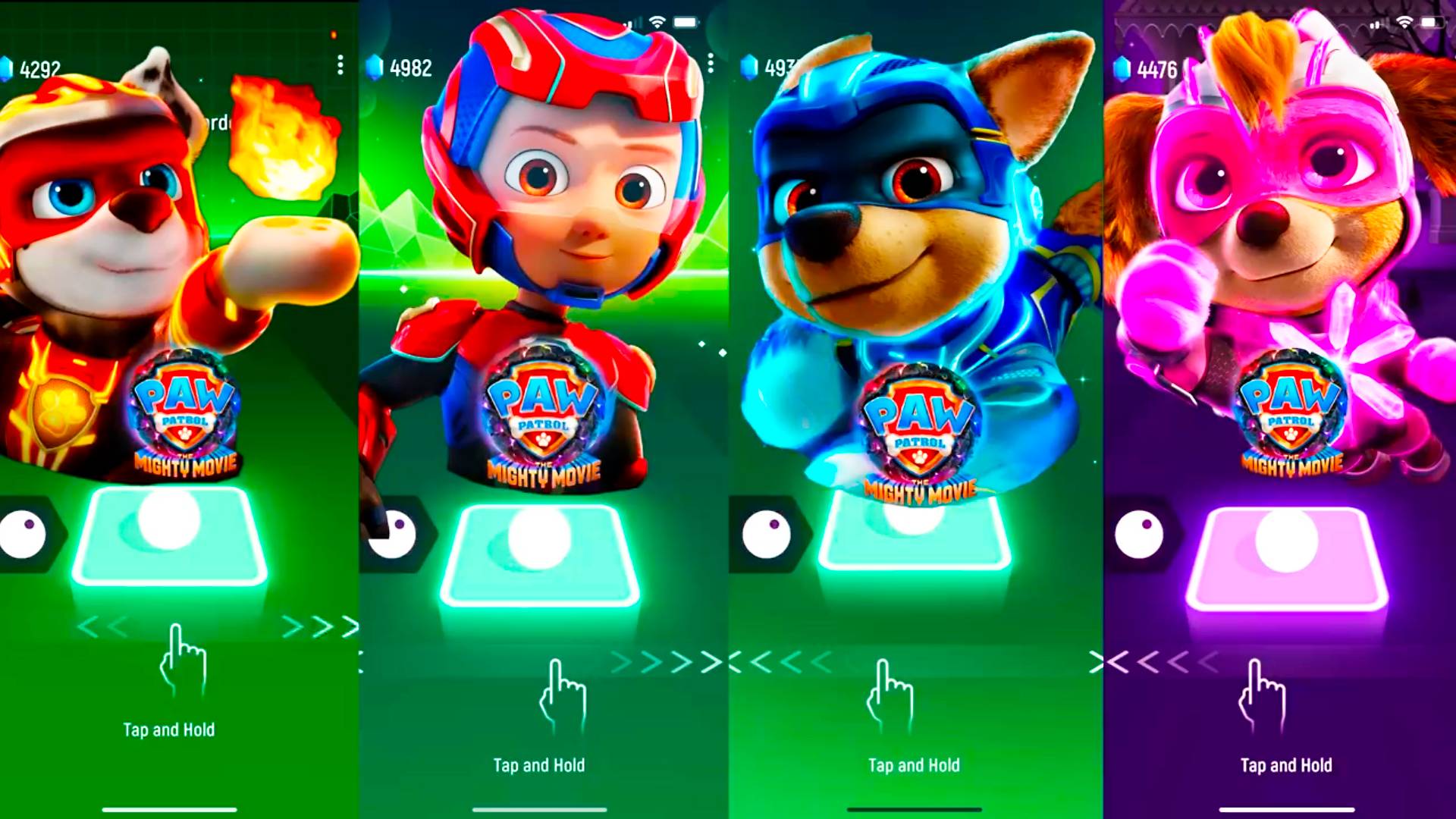 Мультики для Детей Щенячий Патруль Tiles Hop - Маршалл, Райдер, Гончик, Скай смотреть онлайн