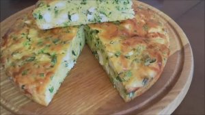 Ленивый ПИРОГ с зеленым луком и куриным филе|Вкусный КАБАЧКОВЫЙ рулет с начинкой