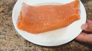 Вкусная и нежная рыба - рецепт сухой засолки красной рыбы.