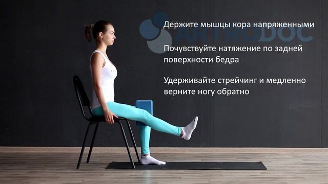 Разгибание в колене - сидя на стуле. смотреть онлайн