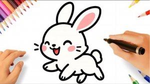 КАК НАРИСОВАТЬ ПРОСТОГО КАВАЙНОГО БЕЛОГО СМЫШЛЕНОГО ЗАЙЧИКА 😄