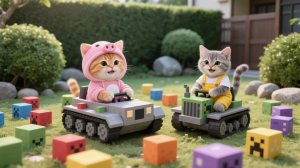 Мультики для детей, котики построили машинки из конструктора, мультфильмов/мультик