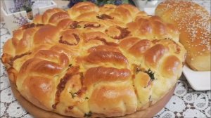 Нежный и вкусный пирог с капустой зеленью и сыром ЦВЕТОЧЕК |капустный пирог