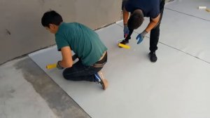 Приклейка ПВХ-мембраны "Кровлелон" с помощью мастики