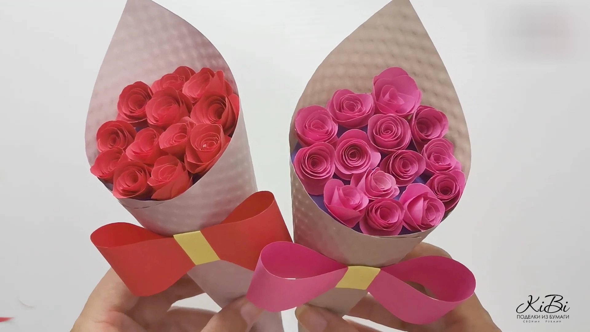 Цветы из бумаги. Очень милый мини Букет роз своими руками смотреть онлайн