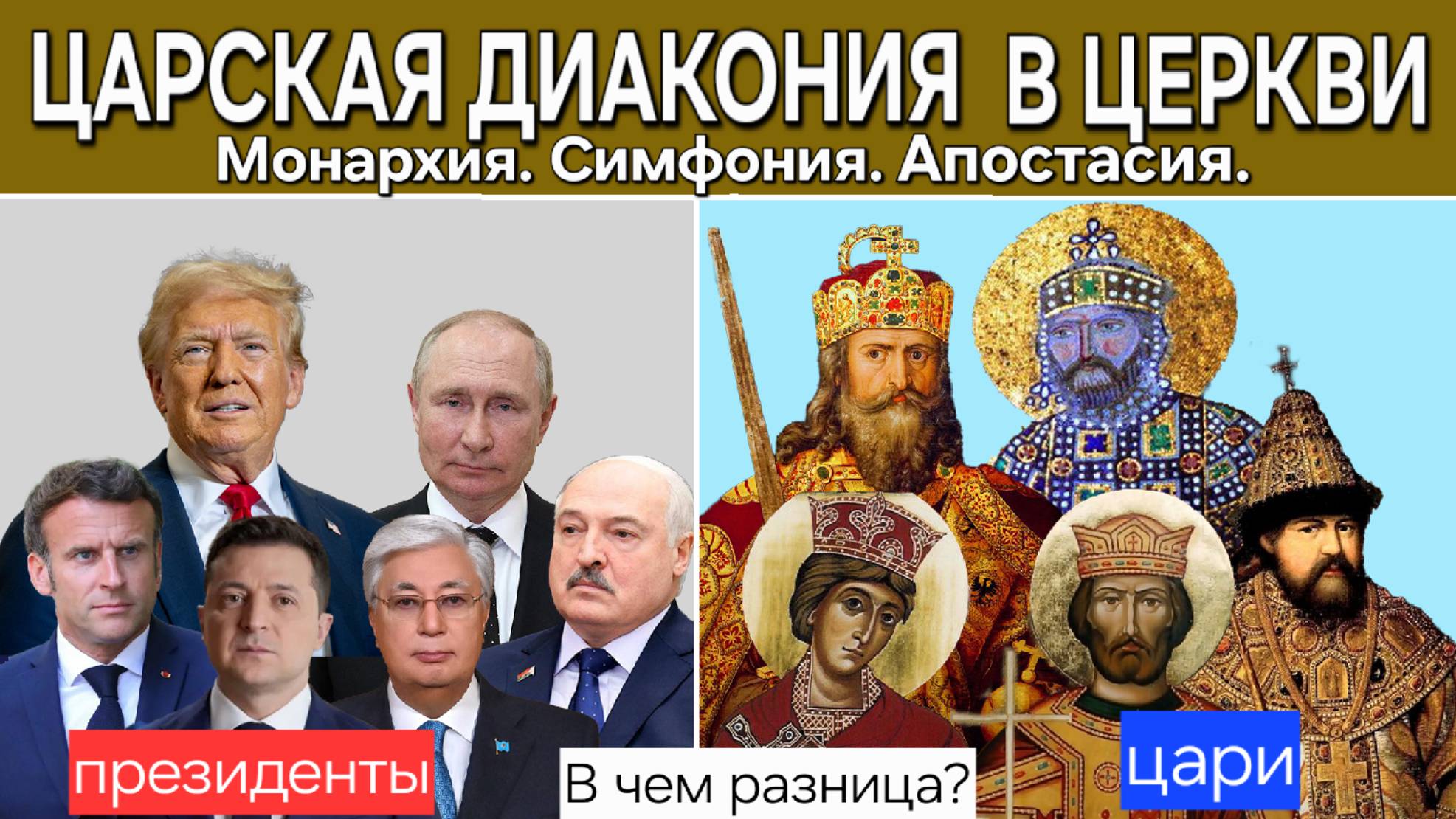 Царская диакония в Церкви и ее разрушение в эпоху апостасии. Истинный монархизм - это уранополитизм