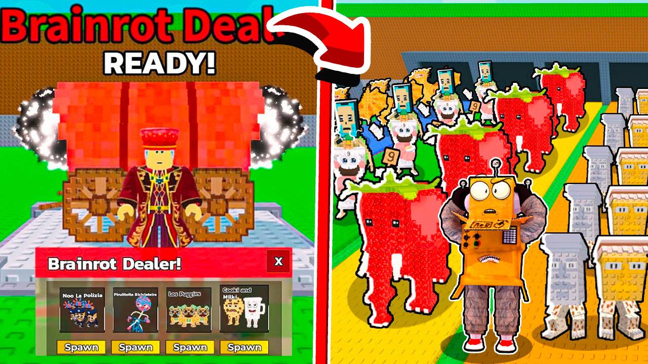 СРАЗУ 3 ДОРОЖКИ! БРЕЙНРОТ ДИЛЕР 😱10 НОВЫХ БРЕЙНРОТОВ! ОБНОВЛЕНИЕ в Steal a Brainrot смотреть онлайн