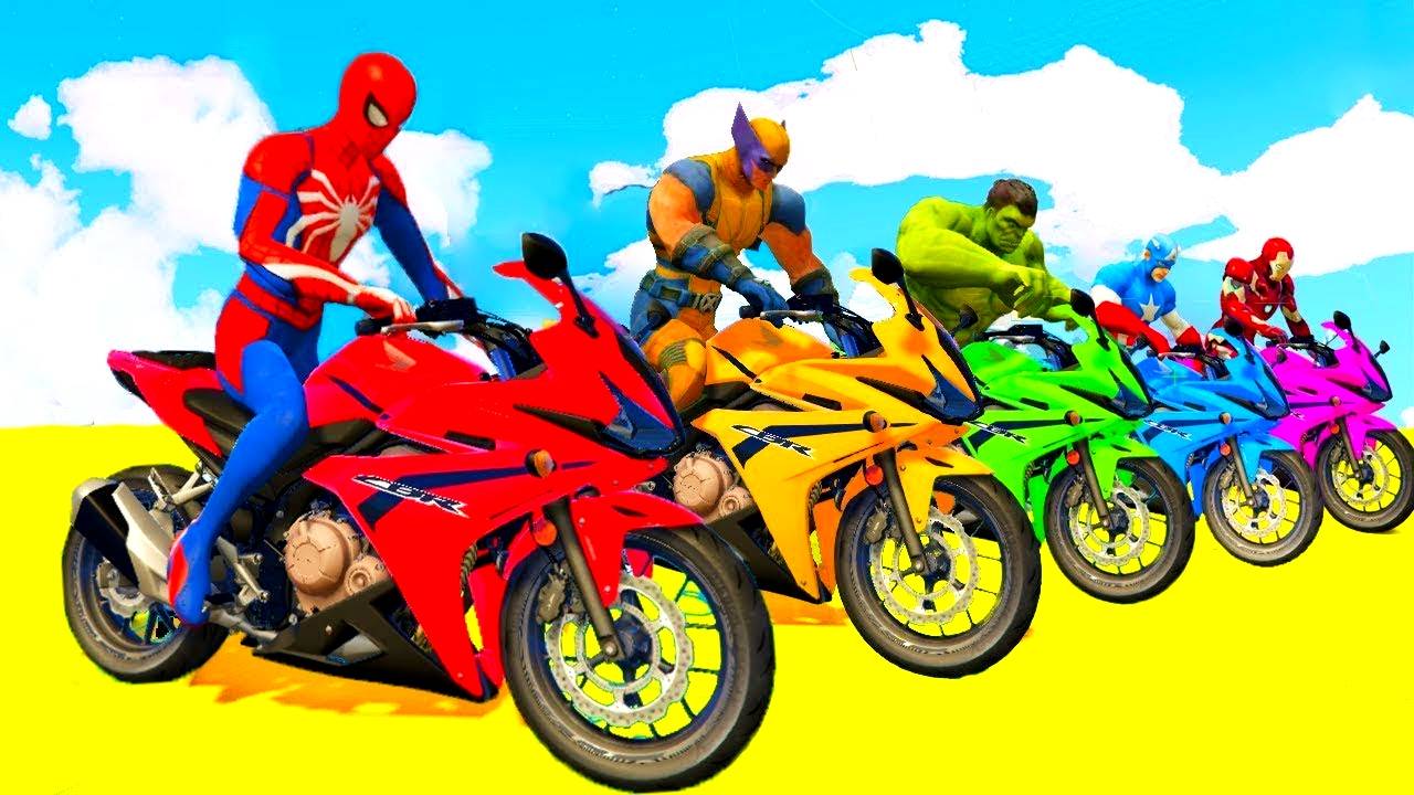 Мультфильмы про мотоциклы. Мультики про супергероев. Мультфильмы для малышей. Мультики для детей.