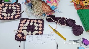 СП "Пледомания 3" неделя 2// Плед на благотворительность// Расчеты и мотивы// 9 квадратов