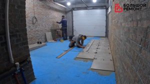 Укладка керамогранита на пол в гараже
