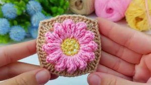 Квадратный цветочный мотив крючком ✨ - Вязание крючком для топа и сумки