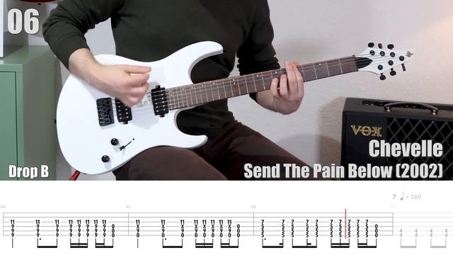 10 гитарных рифов Drop B (Табулатура) Guitar Tutorial TABS смотреть онлайн