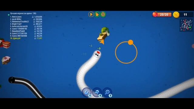 Worms Zone 63,220 очков!!! Червяк пожиратель