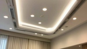 Замена патронов в потолочных точечных светильниках.