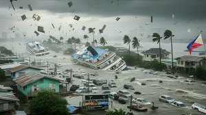 Тайфун Фунг-Вонг уничтожает Филиппины. Смывает дома и машины в Манилле. 9 ноября 2025
