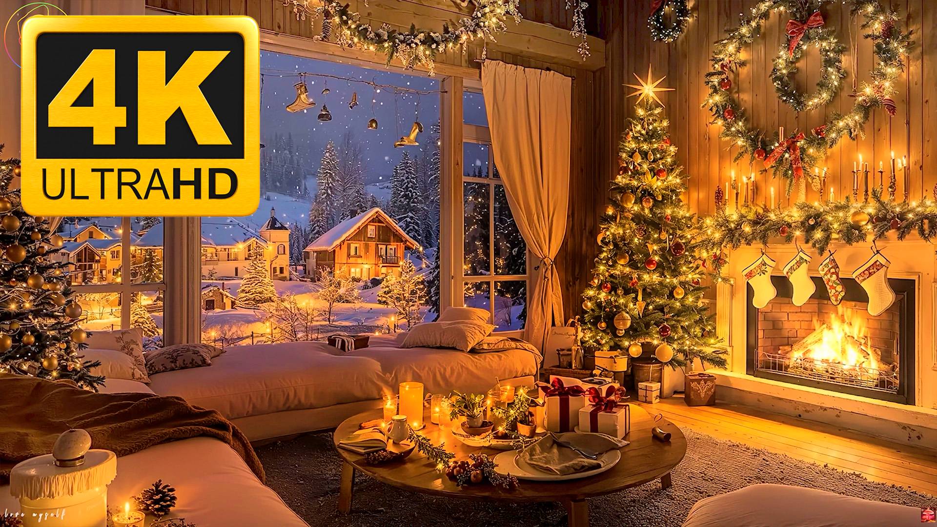 Камин 4К / Новогодняя музыка / Fireplace 4K смотреть онлайн