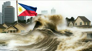 Супертайфун Фунг-Вонг, обрушился на Филиппины вызывая мощные волны и сильный ветер. 9 ноября 2025