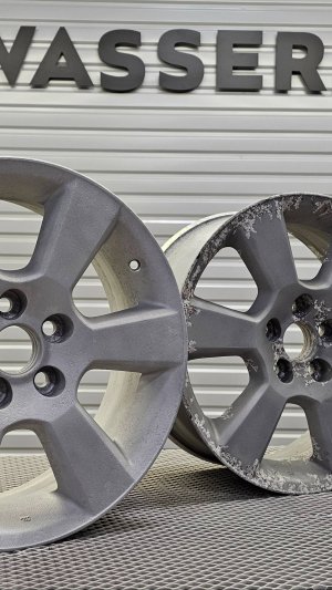 Снимаем порошковую краску с 15" дисков Toyota за 6 минут