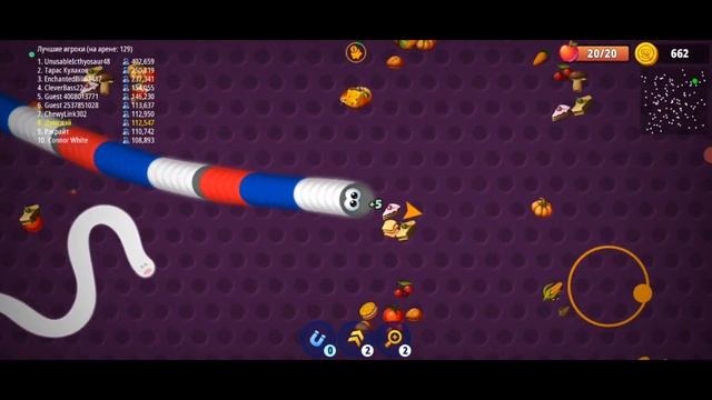Worms Zone 298,078 очков!!! Червяк пожиратель