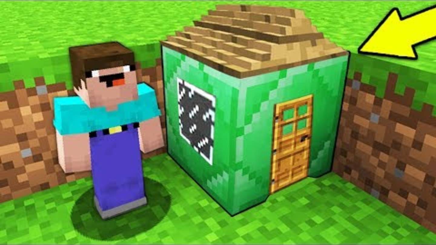 Мир уменьшился Нуб и про в 1 блок построил дом в Изумруде в Майнкрафт! смотреть онлайн