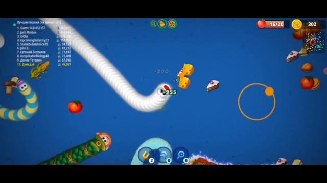 Worms Zone  87,397 очков!!! Червяк пожиратель